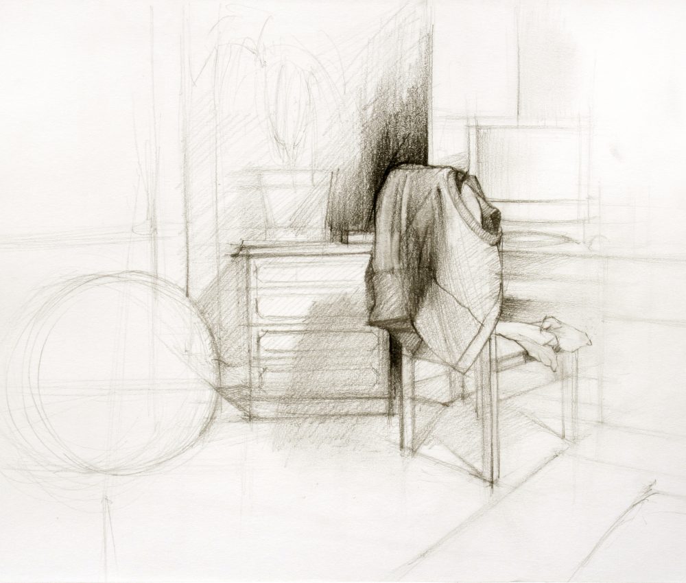 Mellény széken ceruza, papír 22 x 17 cm 2007