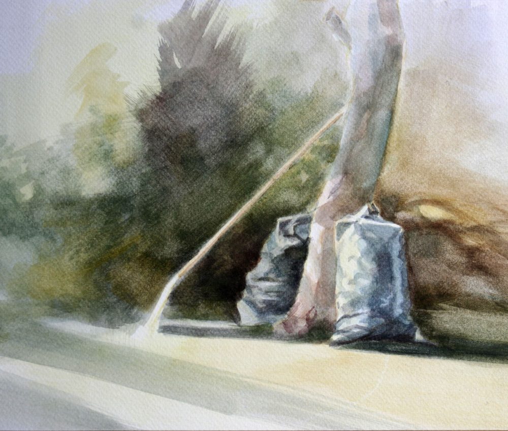 Zsákok akvarell, papír 20x30 cm 2011.