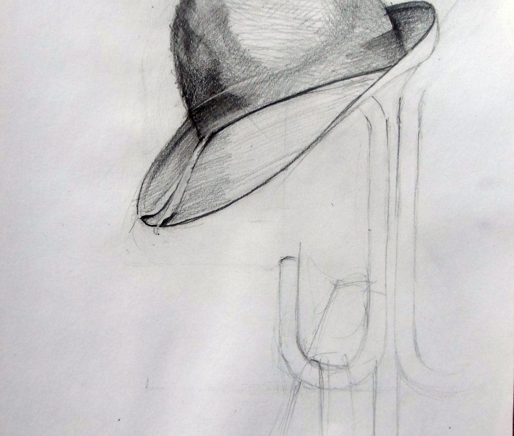 Elveszett kalap ceuza, papír 2011.