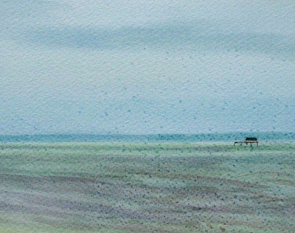 Balaton-stég akvarell, papír 13x29. cm 2020